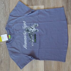NWT Romantic Tiger Korean Brand Women's T-Shirt Grey One Size